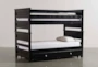 Summit Black Twin Over Twin Wood Bunk Bed With Trundle With Mattress - Signature