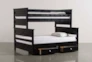 Summit Black Twin Over Full Bunk Bed With 2 Drawer Underbed Storage - Back