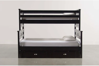 Summit Black Twin Over Full Bunk Bed With 2 Drawer Underbed 