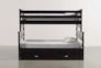 Summit Black Twin Over Full Bunk Bed With 2 Drawer Underbed Storage - Left