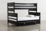 Summit Black Twin Over Full Bunk Bed With Trundle/Mattress & Stairway Chest - Signature