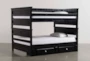 Summit Black Full Over Full Bunk Bed With 2 Drawer Underbed Storage & Stairway Chest - Signature
