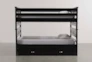 Summit Black Full Over Full Bunk Bed With 2 Drawer Underbed Storage - Left