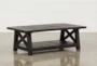 Jaxon Black Rectangle Coffee Table With Storage Shelf - Signature