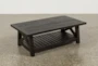 Jaxon Black Rectangle Coffee Table With Storage Shelf - Back