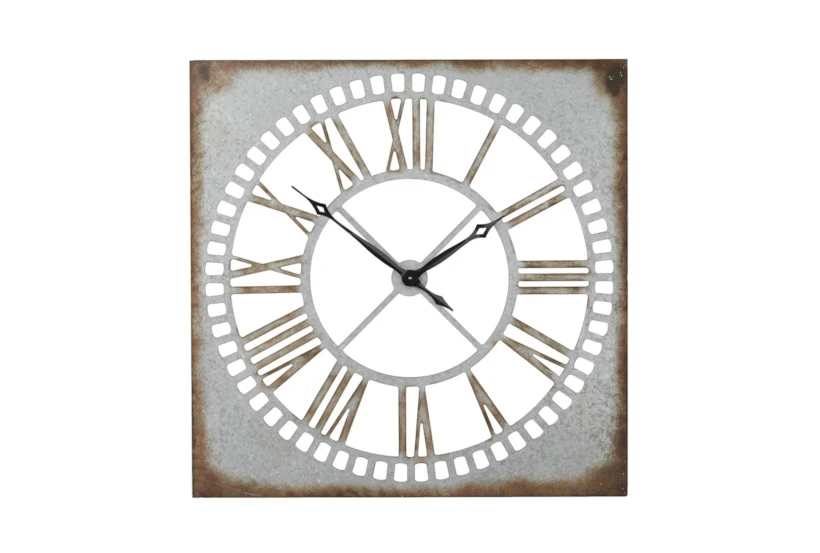 36 Inch Aged Metal Roman Clock - 360