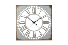 36 Inch Aged Metal Roman Clock