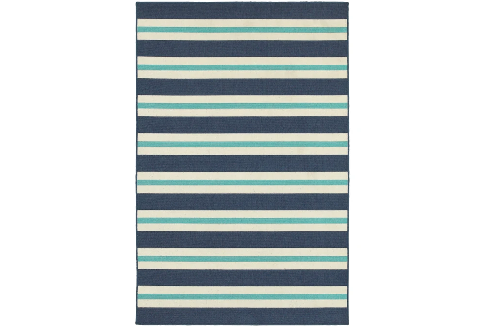 1'9"x2'8" Outdoor Rug-Cabana Stripes Blue