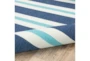 7'9" Round Outdoor Rug-Cabana Stripes Blue - Detail