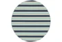 7'9" Round Outdoor Rug-Cabana Stripes Blue - Signature