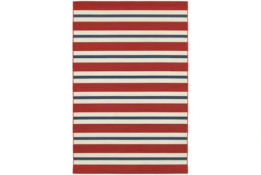 1'9"x2'8" Outdoor Rug-Cabana Stripes Red