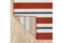 7'9" Round Outdoor Rug-Cabana Stripes Red - Detail