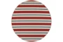 7'9" Round Outdoor Rug-Cabana Stripes Red - Signature