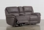 Norfolk Grey 81" Power Reclining Loveseat With Console - Side