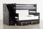 Summit Black Twin Over Full Wood Bunk Bed With 2-Drawer Underbed Storage & Stairway Chest - Back