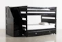 Summit Black Full Over Full Wood Bunk Bed With Trundle/Mattress & Stairway Chest - Signature