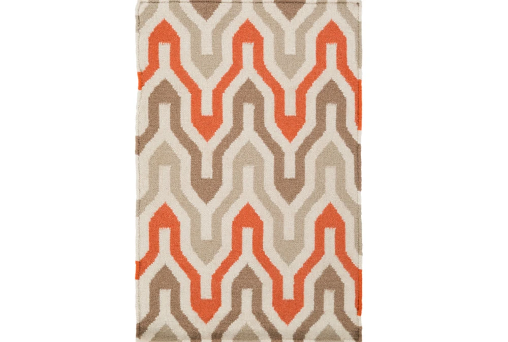 2'x3' Rug-Andres Taupe/Tangerine