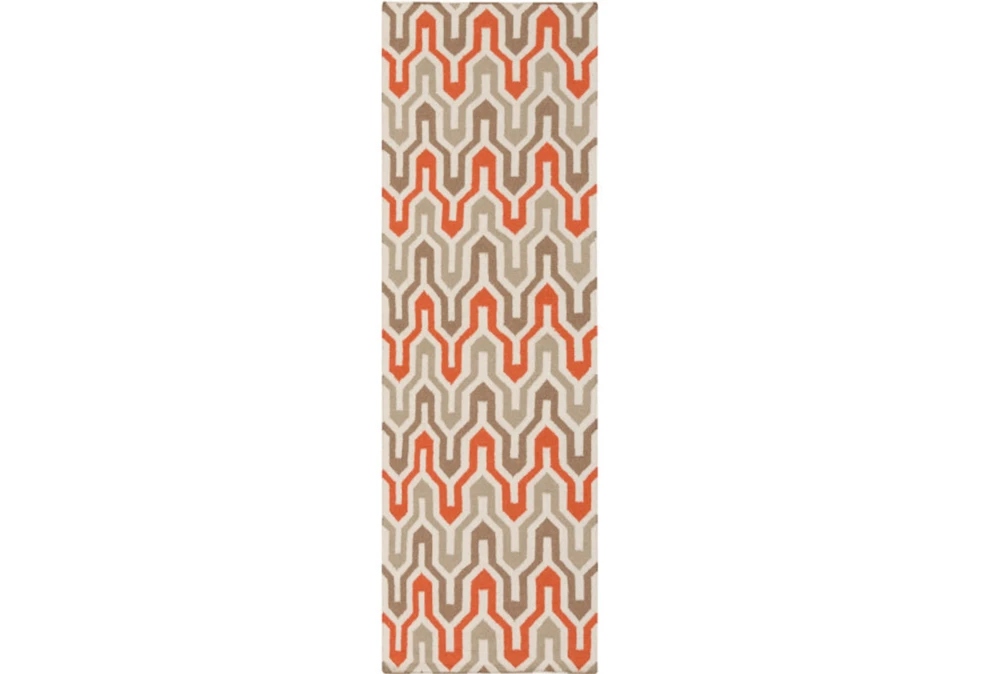 2'5"x8' Rug-Andres Taupe/Tangerine
