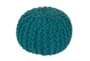 Pouf-Cabled Teal - Signature