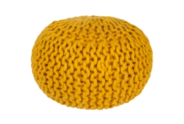 Pouf-Cabled Gold