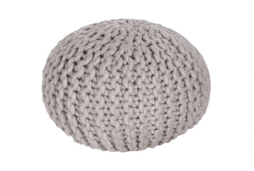 Pouf-Cabled Light Grey - 360