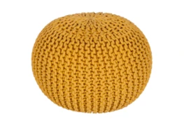 Pouf-Cabled Sunflower