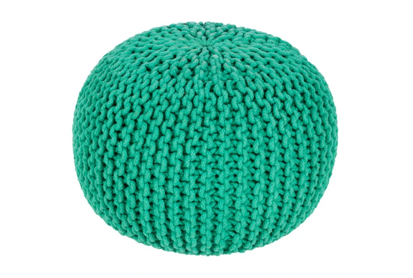 Pouf-Cabled Emerald - 360