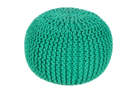 Pouf-Cabled Emerald