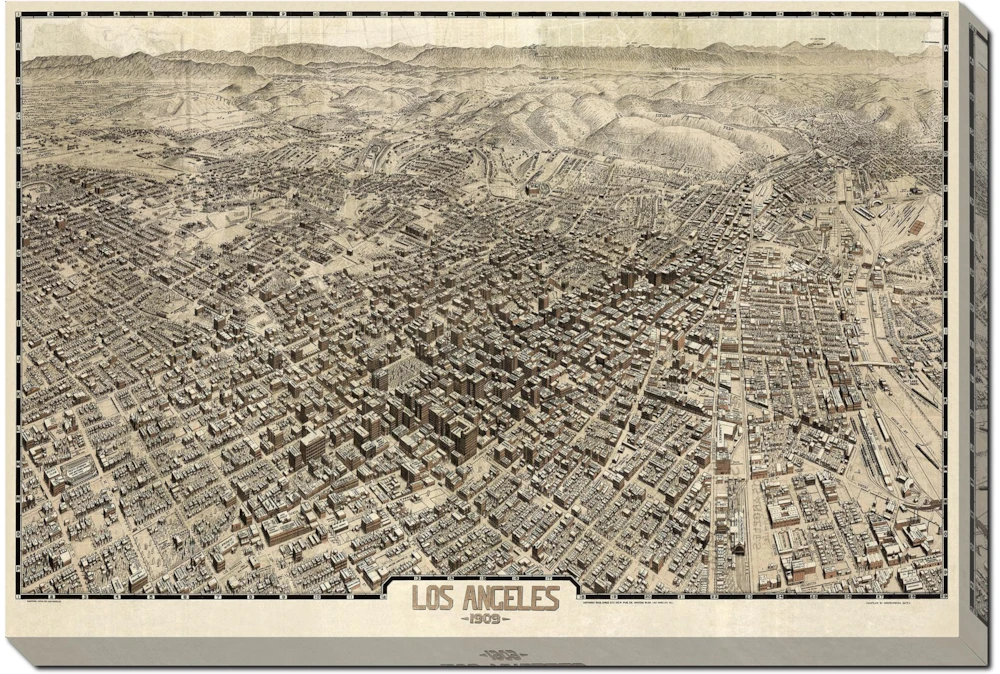 Picture-Los Angeles Map 1909 36X24