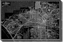 Picture-Los Angeles Map B & W 36X24