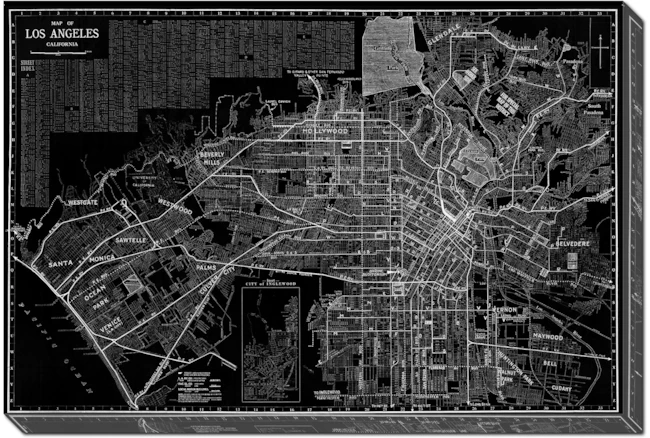 Picture-Los Angeles Map B & W 36X24 - 360