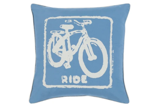 Accent Pillow-Ride Cobalt/Beige 18X18
