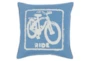 Accent Pillow-Ride Cobalt/Beige 18X18 - Signature