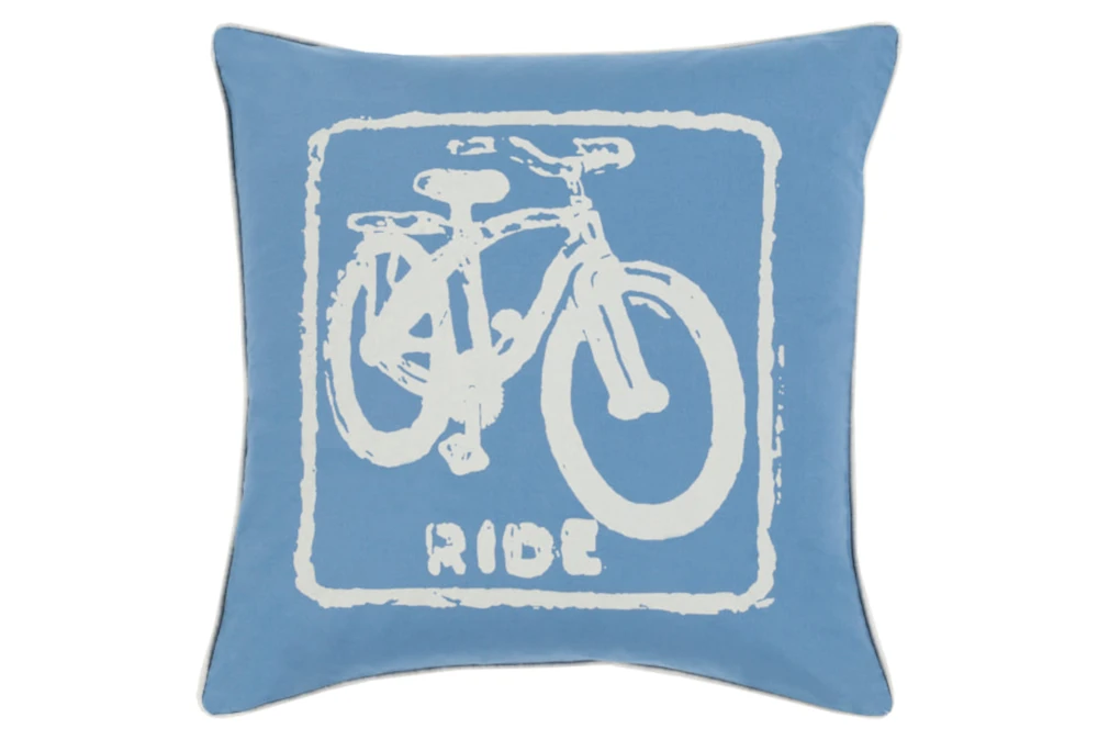Accent Pillow-Ride Cobalt/Beige 20X20
