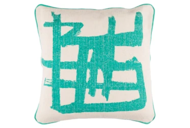 Accent Pillow-Amos Abstract Teal/Light Grey 20X20