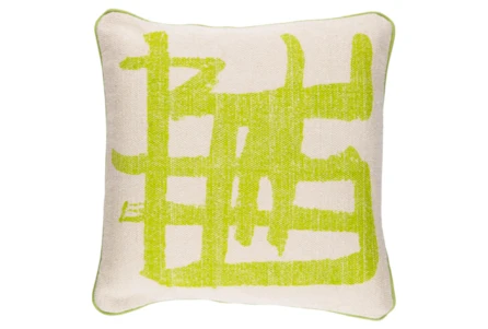 Accent Pillow-Amos Abstract Light Grey/Lime 20X20 - Main