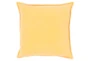18x18 Dusty Yellow Cotton Velvet Flange Edge Throw Pillow - Signature
