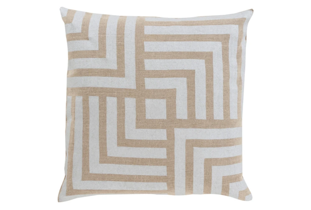 Accent Pillow-Celisse Striped Square Light Tan 18X18