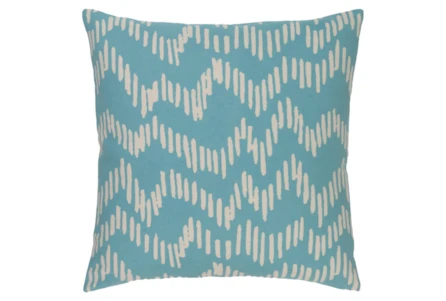 Accent Pillow-Charter Abstract Teal/Beige 20X20 - Main