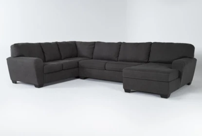 Sorenton Slate 3 Piece 143" Sectional With Right Arm Facing Chaise