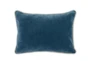 14X20 Marine Teal Blue Stonewashed Velvet Lumbar Throw Pillow - Signature