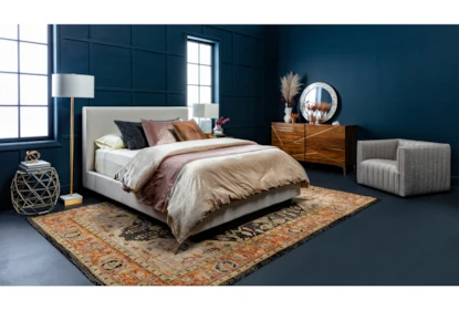 Dean Sand California King Upholstered, Living Spaces Bed Frame Cal Kingston