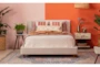Dean Sand 3 Piece Queen Upholstered Bedroom Set With Larkin Espresso Chest Of Drawers + Nightstand - Room
