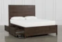 Rowan Espresso Queen Wood Panel Bed WithStorage - Side