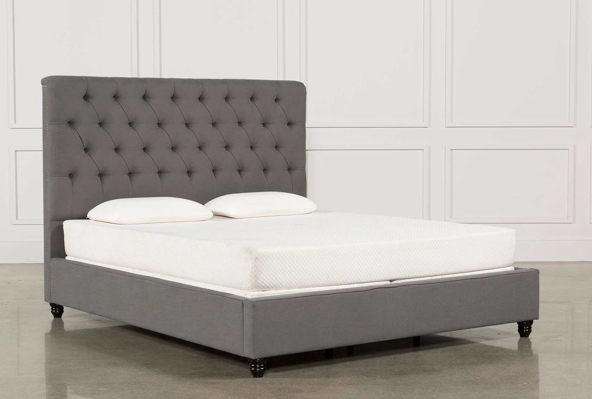 Leighton Queen Upholstered Platform Bed Living Spaces