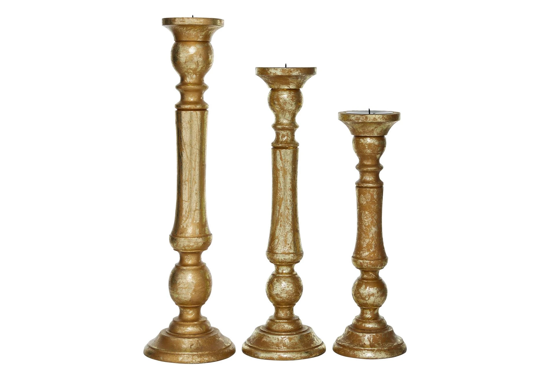 3 Piece Set Wood Candleholderes | Living Spaces