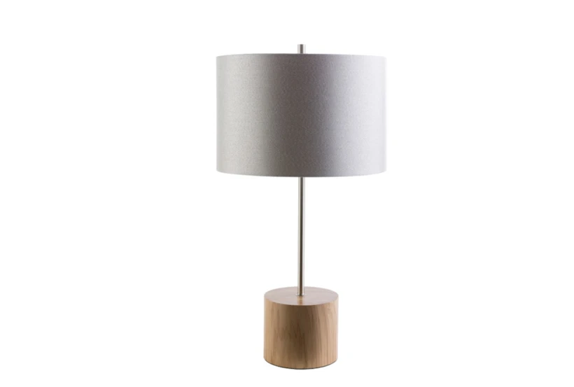 29 Inch Natural Wood Minimalist Table Lamp - 360