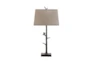 32 Inch Brown Resin Bird On Branch Table Lamp With Rectangle Shade - Signature