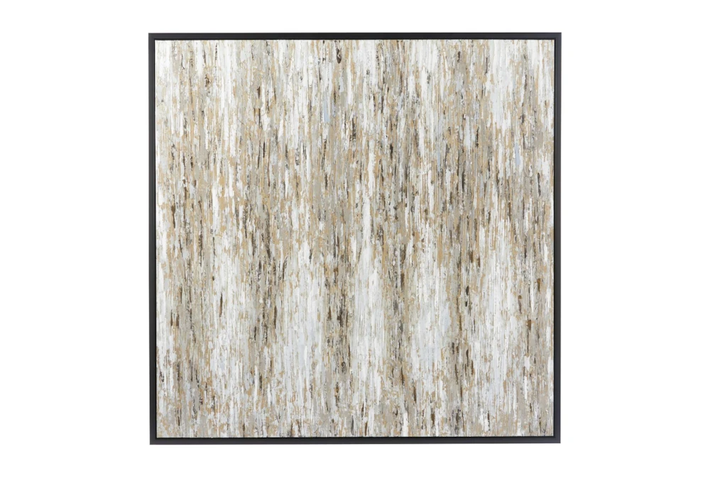 White Contemporary Abstract Canvas Wall Art, 47"x 47"