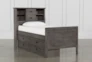 Owen Grey Twin Bookcase Bed With Single 4-Drawer Storage Unit - Signature